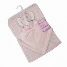 FBP220-P: Pink Elephant Comforter & Wrap
